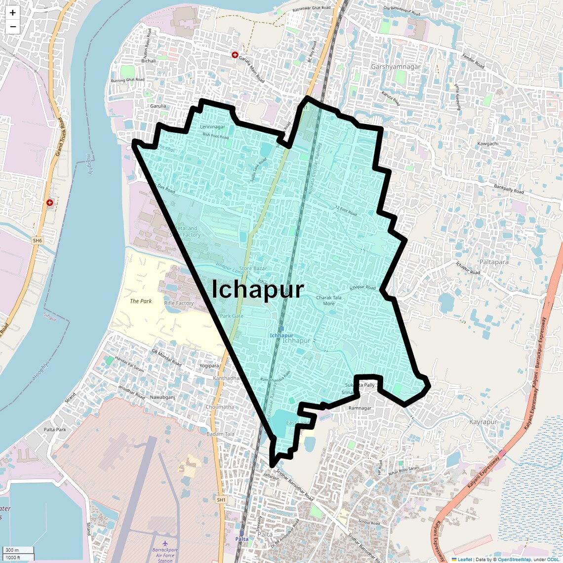 Location Map of Ichapur, Kolkata