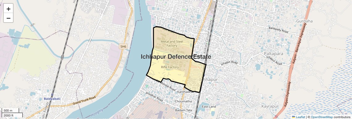 Location Map of Ichhapur Defence Estate, Kolkata