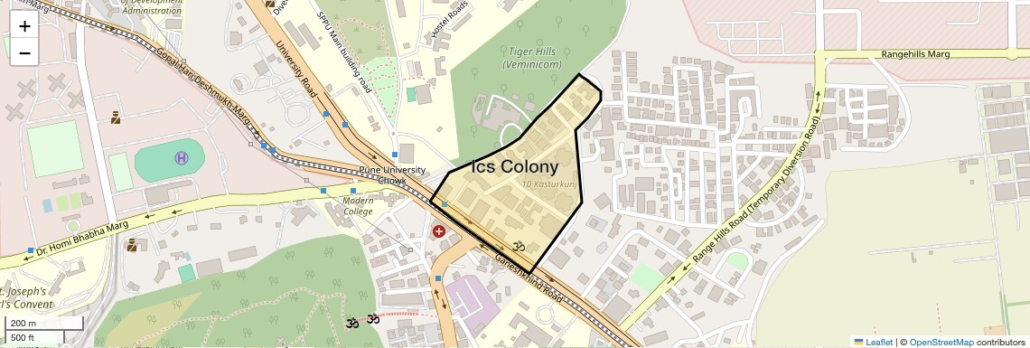 Location Map of Ics Colony, Pune