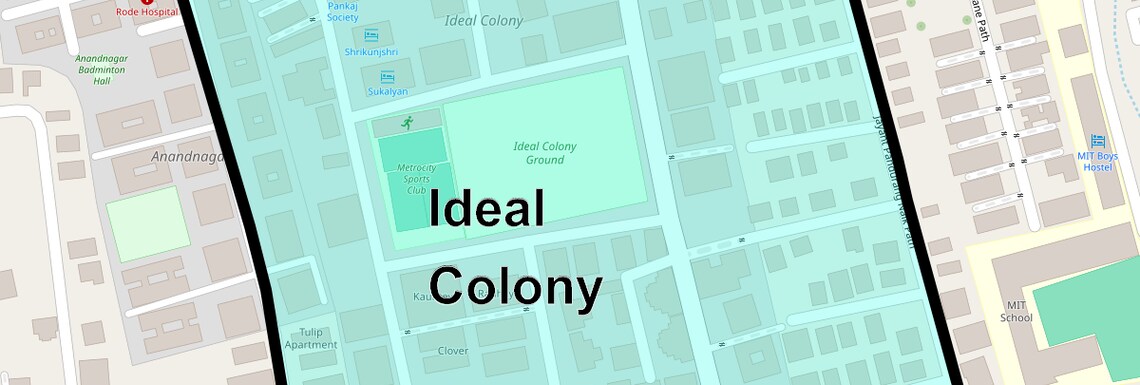 Location Map of Ideal Colony, Pune