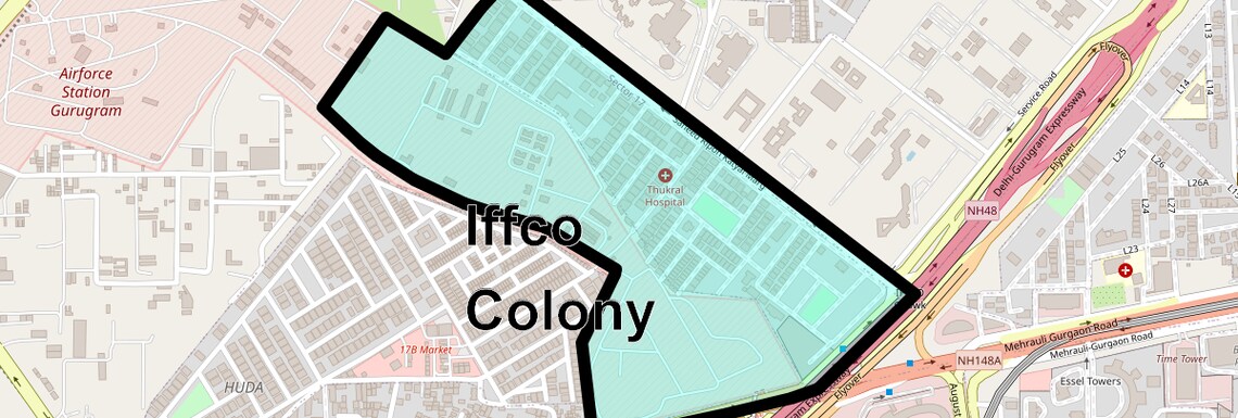 Location Map of Iffco Colony, Gurgaon