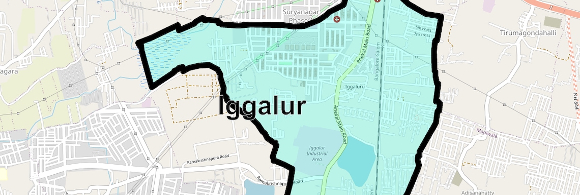 Location Map of Iggalur, Bangalore