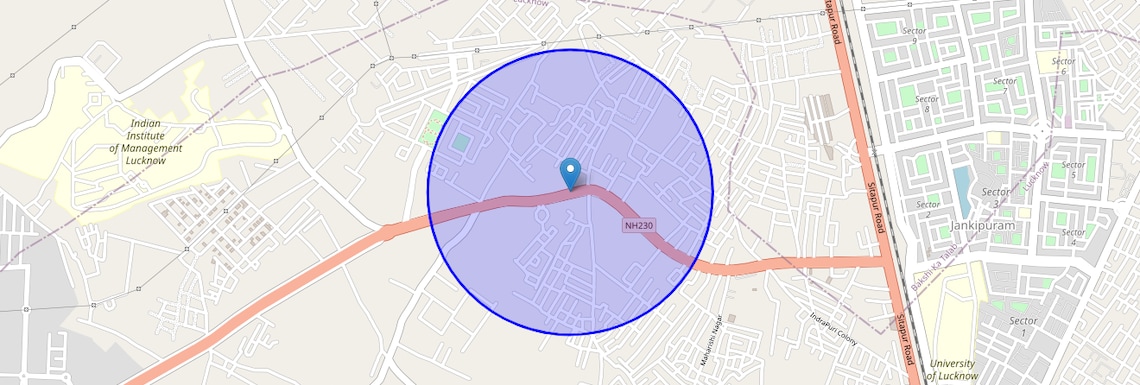 Location Map of IIM Road, Lucknow