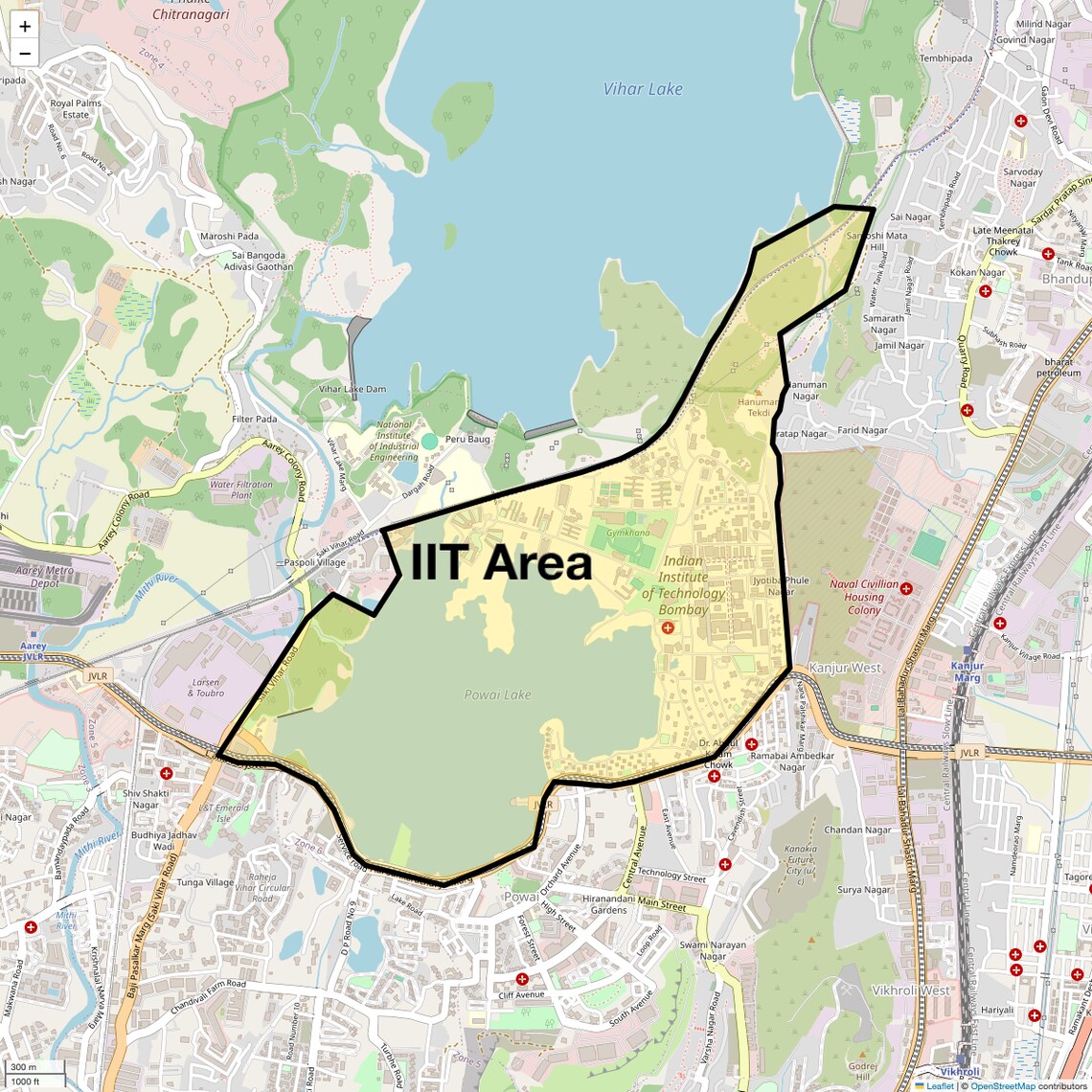 Location Map of Iit Area, Mumbai