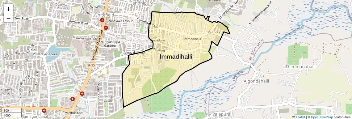 Location Map of Immadihalli, Bangalore