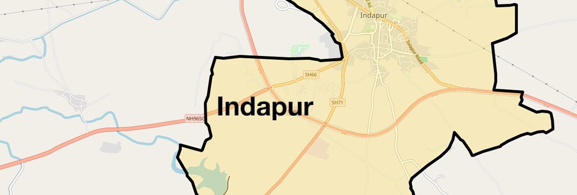 Location Map of Indapur, Pune