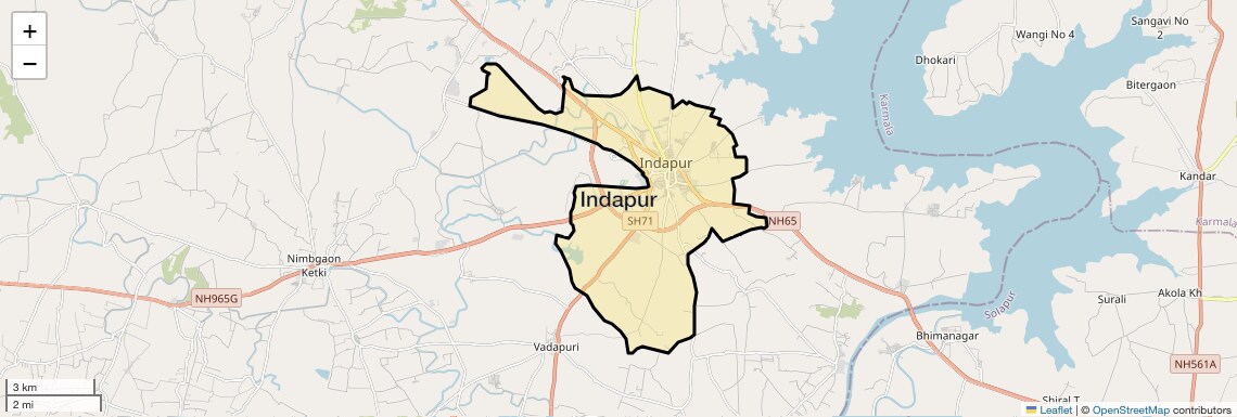 Location Map of Indapur, Pune