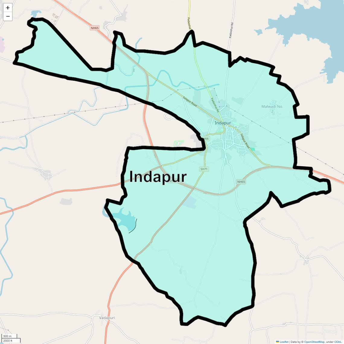 Location Map of Indapur, Pune