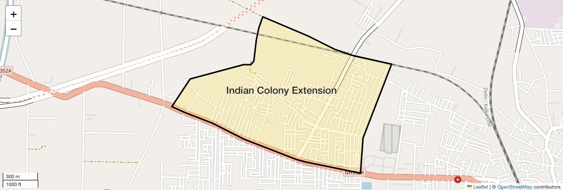 Location Map of Indian Colony Extension, Sonipat