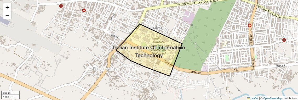 Location Map of Indian Institute of Information Technology, Allahabad