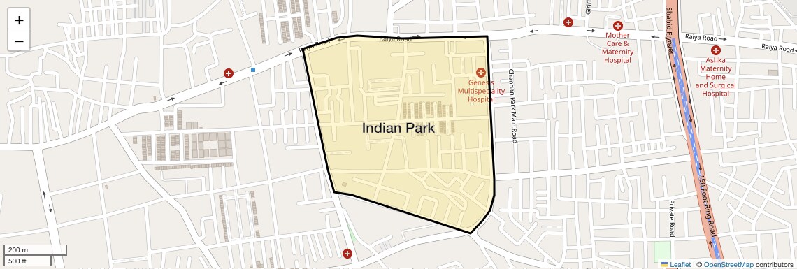 Location Map of Indian Park, Rajkot