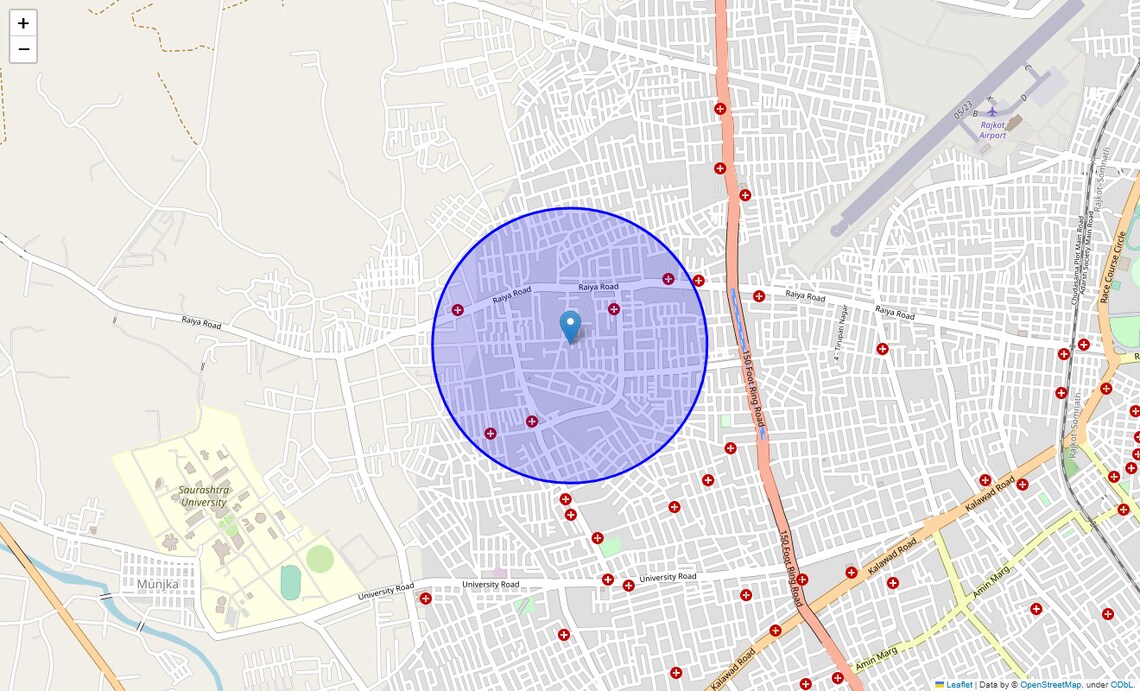 Location Map of Indian Park, Rajkot