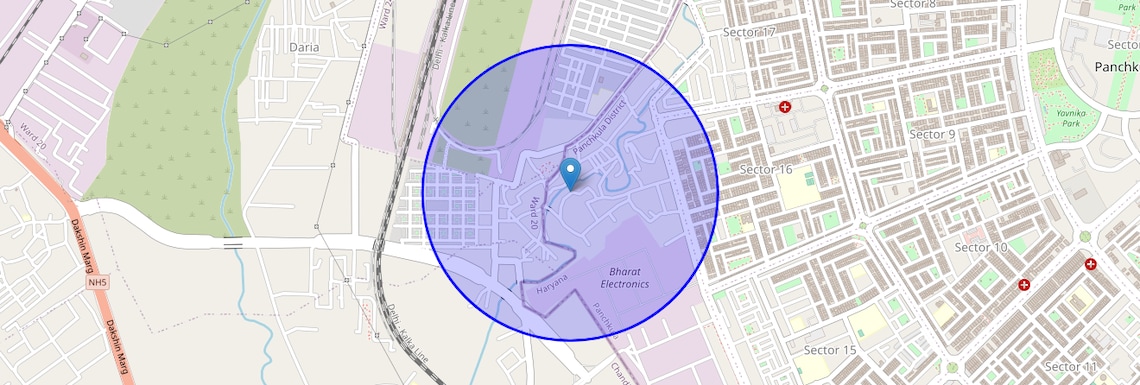 Location Map of Indira Colony, Chandigarh