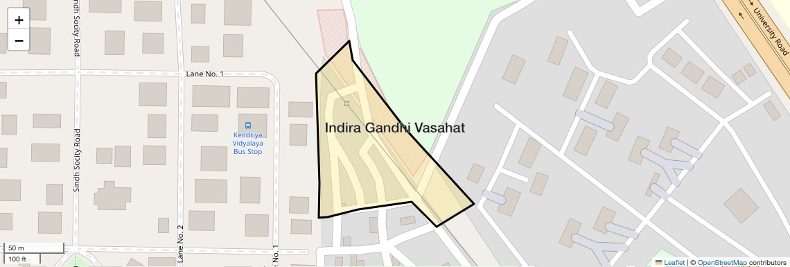 Location Map of Indira Gandhi Vasahat, Pune