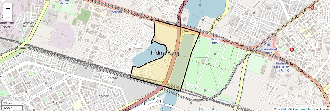 Location Map of Indira Kunj, Ghaziabad