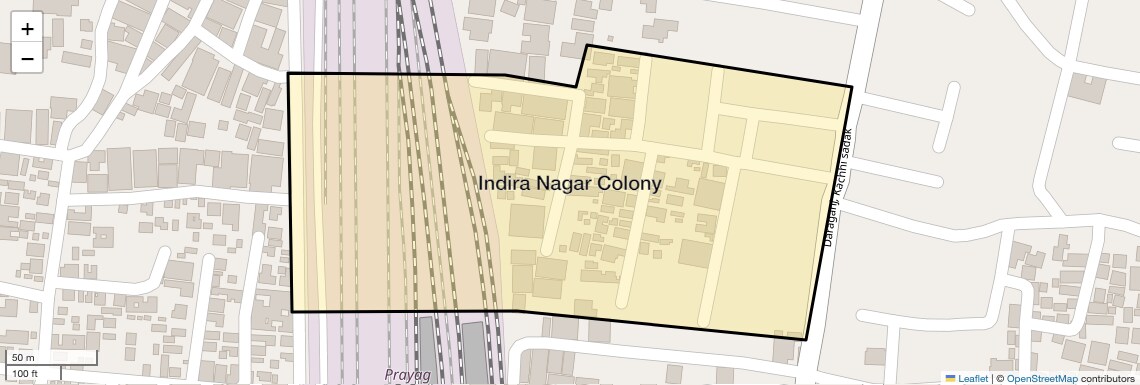 Location Map of Indira Nagar Colony, Allahabad