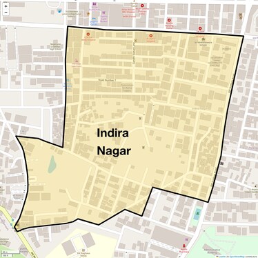 Location Map of Indira Nagar, Hyderabad