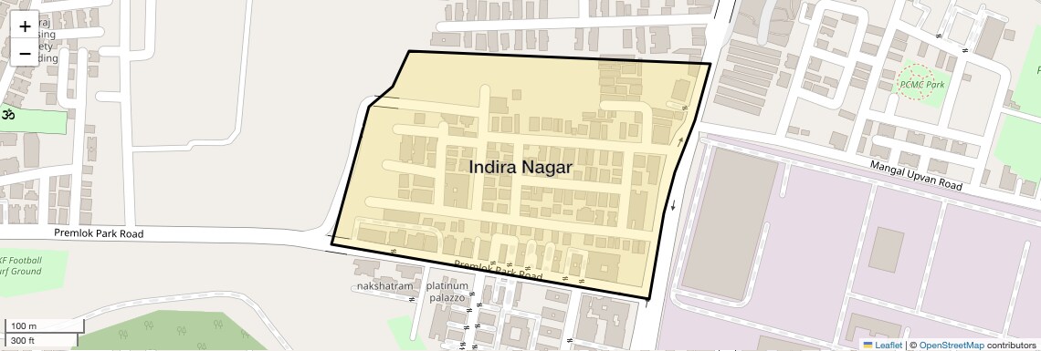 Location Map of Indira Nagar, Pune
