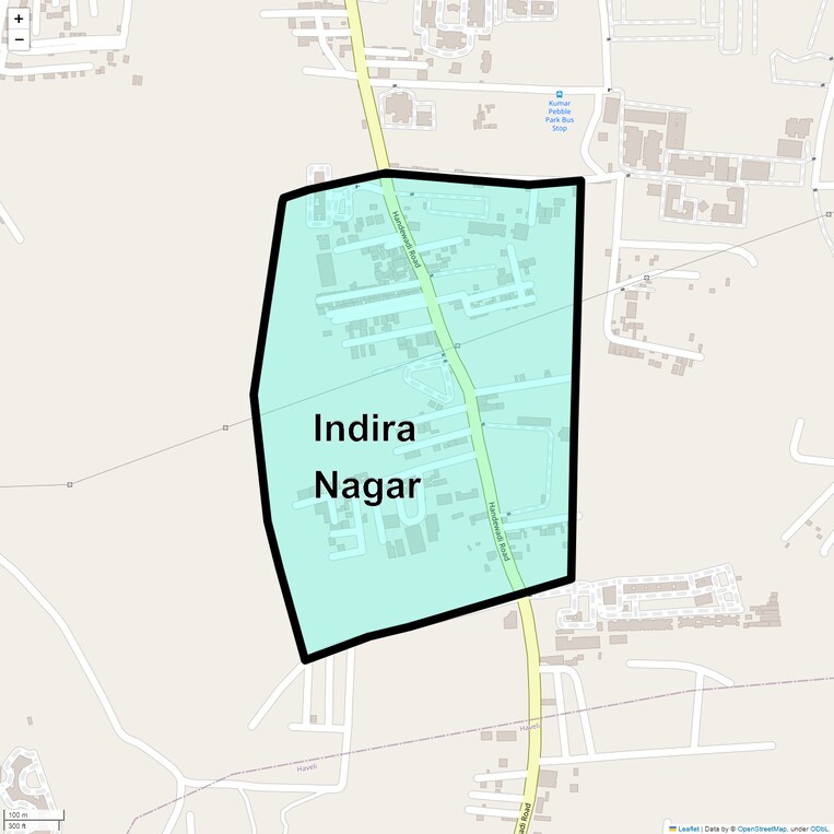 Location Map of Indira Nagar