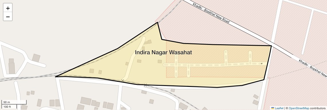 Location Map of Indira Nagar Wasahat, Pune