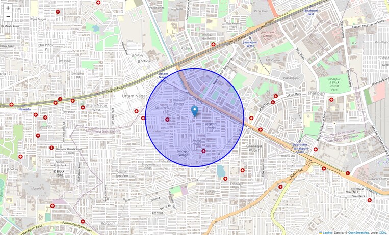 Location Map of Indira Park
