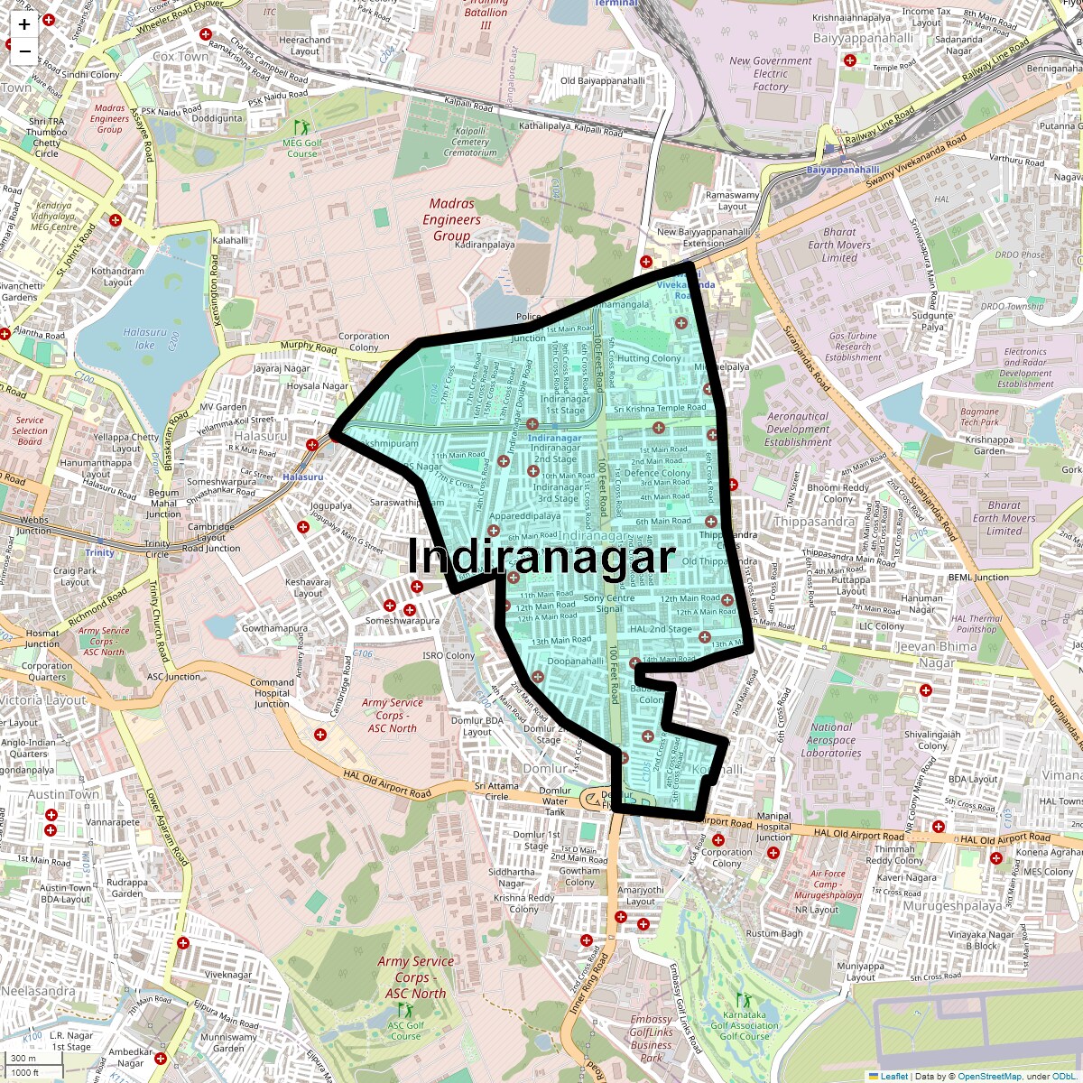 Indiranagar Map