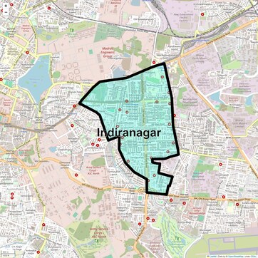 Location Map of Indiranagar, Bangalore