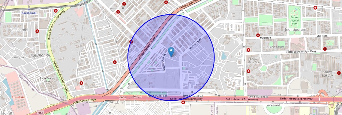 Location Map of Indirapuram Abhay Khand 4, Ghaziabad