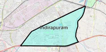 Location Map of Indirapuram, Ghaziabad