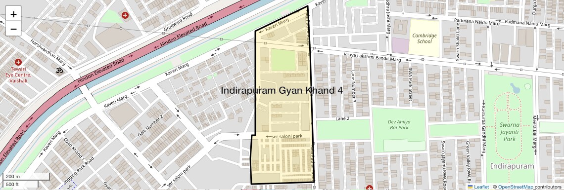 Location Map of Indirapuram Gyan Khand 4, Ghaziabad