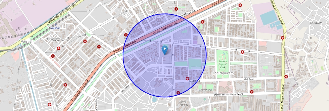 Location Map of Indirapuram Gyan Khand 4, Ghaziabad