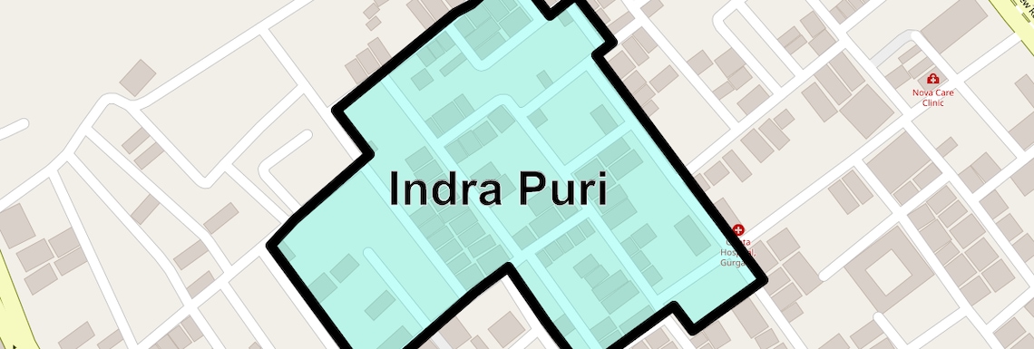 Location Map of Indra Puri, Gurgaon