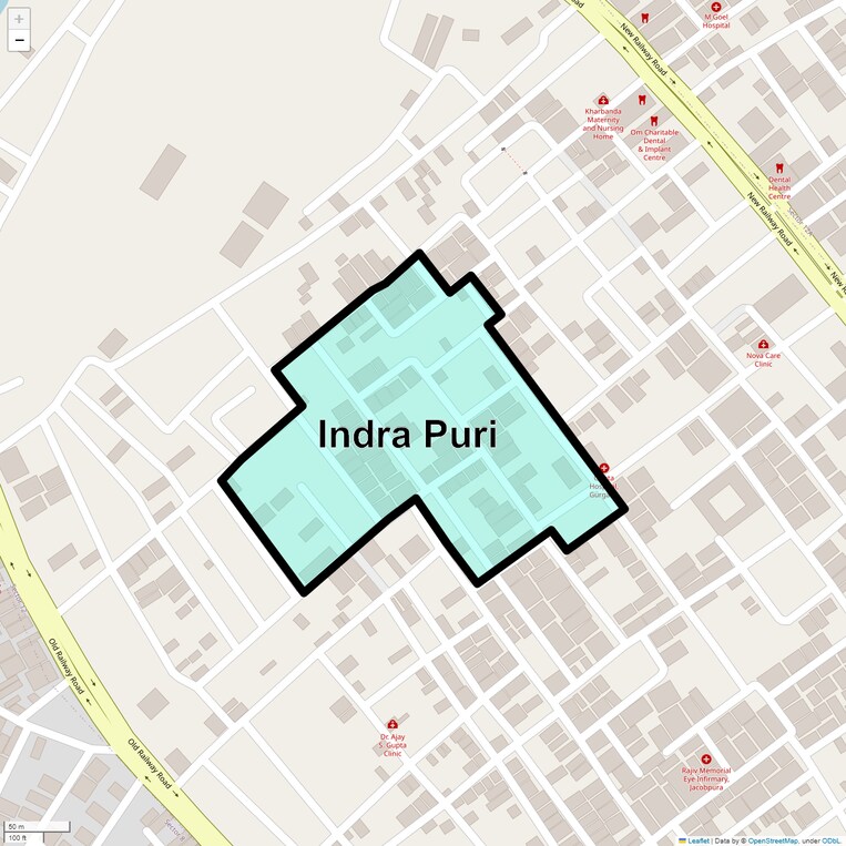 Location Map of Indra Puri