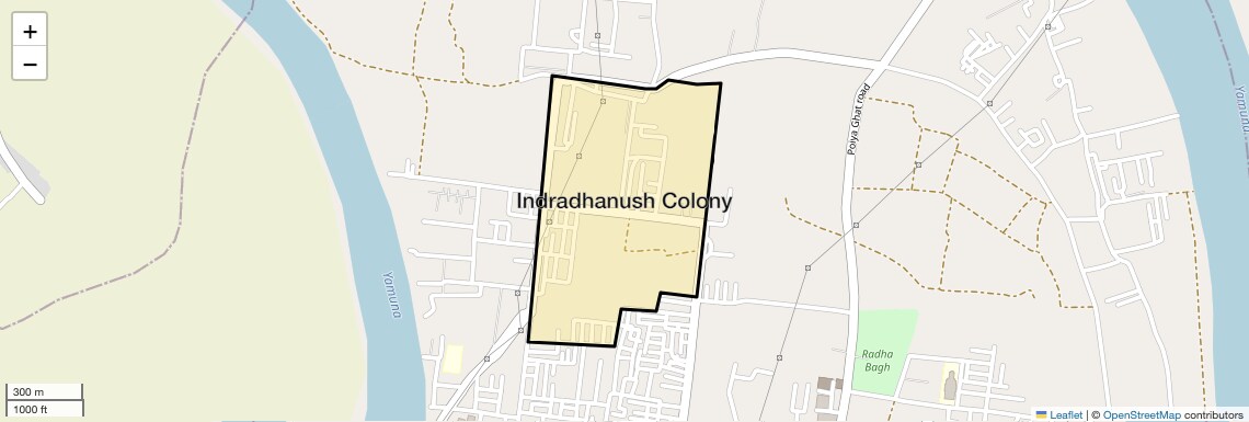 Location Map of Indradhanush Colony, Agra