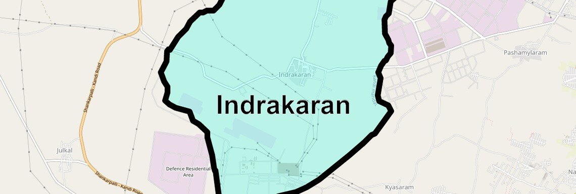 Location Map of Indrakaran, Hyderabad