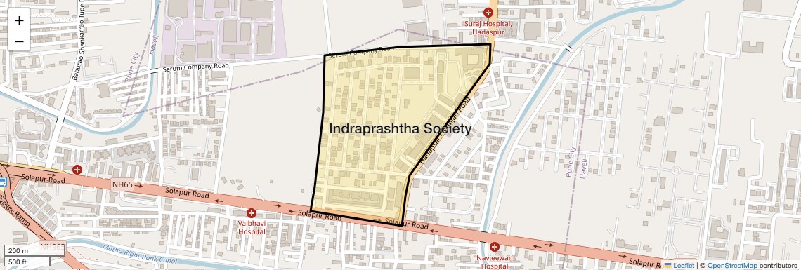 Location Map of Indraprashtha Society, Pune