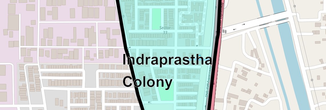 Location Map of Indraprastha Colony, Faridabad