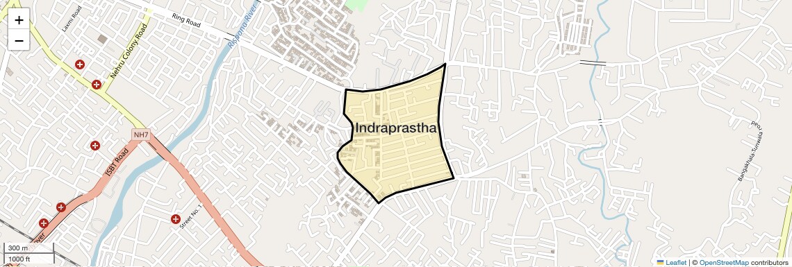 Location Map of Indraprastha, Dehradun