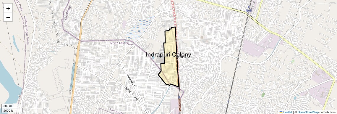 Location Map of Indrapuri Colony, Ghaziabad