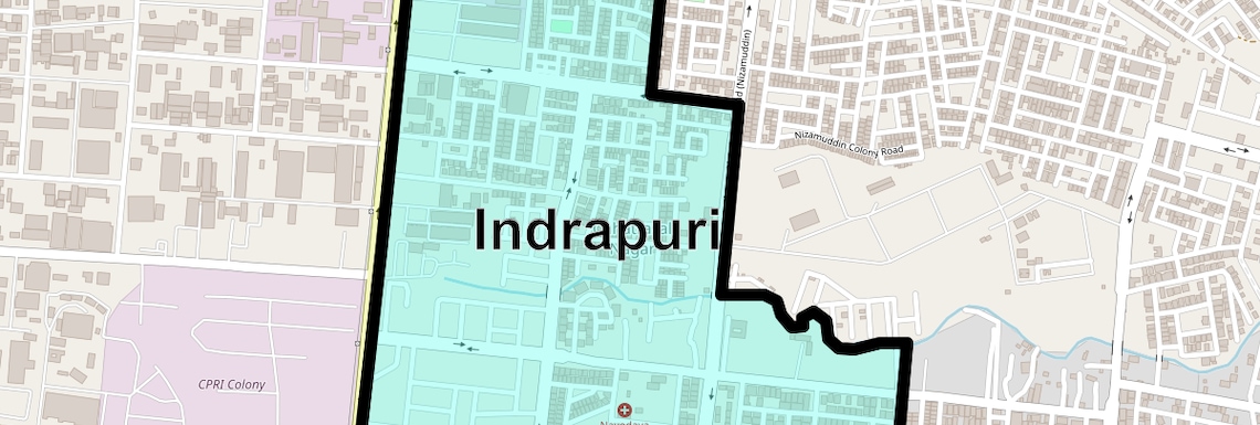 Location Map of Indrapuri, Patna