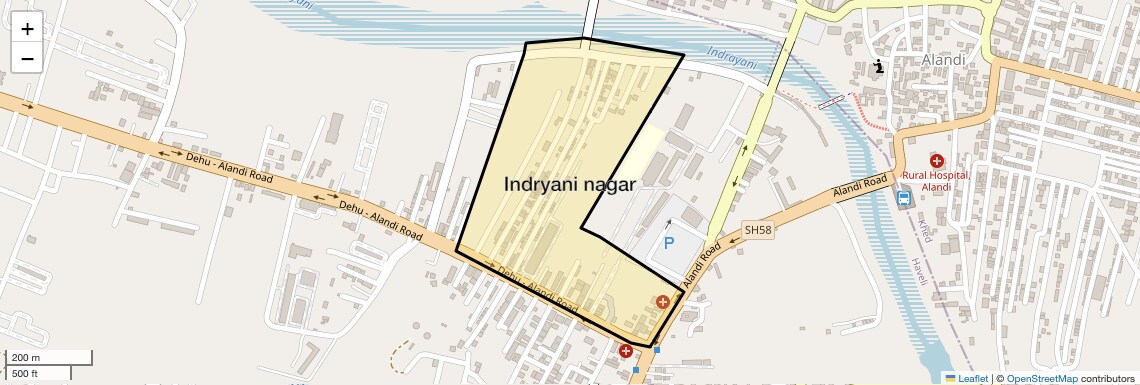 Location Map of Indryani nagar, Pune