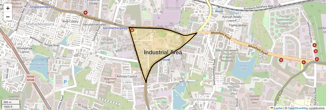 Location Map of Industrial Area, Bangalore