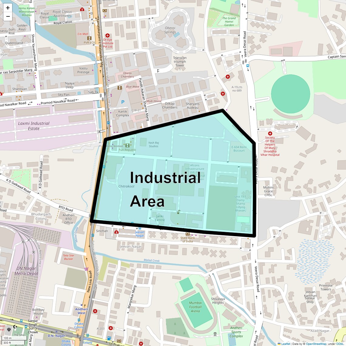 Location Map of Industrial Area, Mumbai