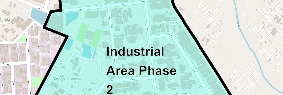 Location Map of Industrial Area Phase 2, Noida