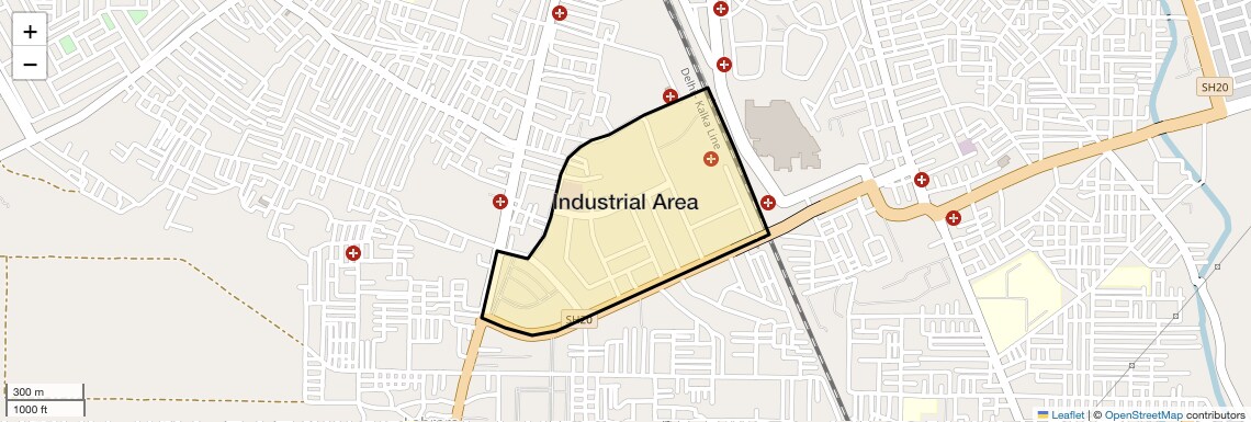 Location Map of Industrial Area, Sonipat
