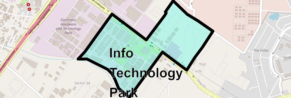 Location Map of Info Technology Park, Gurgaon
