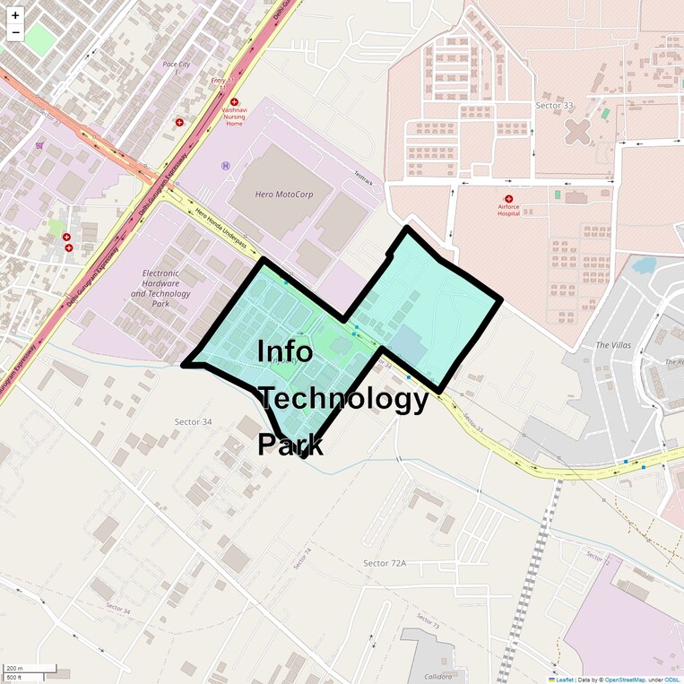 Location Map of Info Technology Park