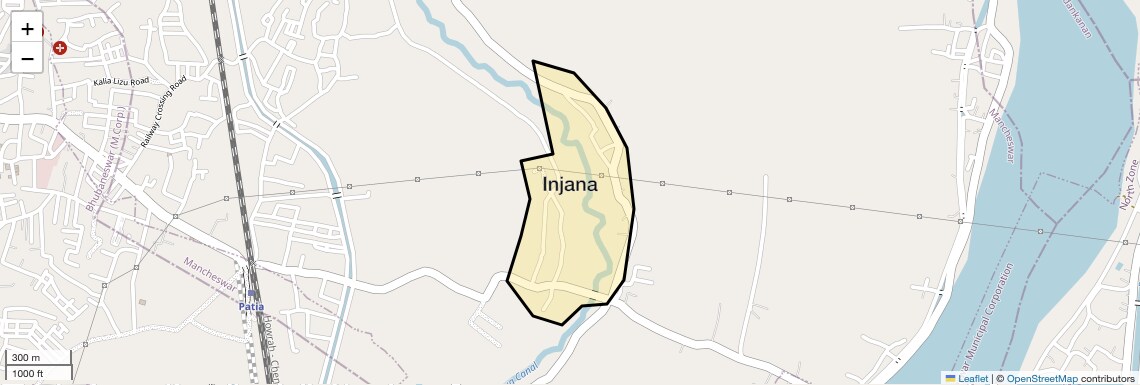 Location Map of Injana, Bhubaneswar