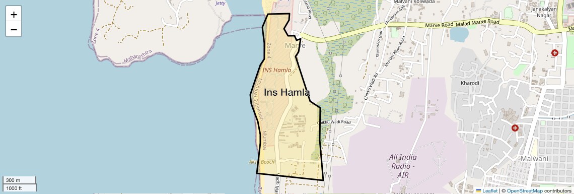 Location Map of Ins Hamla, Mumbai