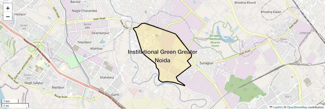 Location Map of Institutional Green Greater Noida, Greater Noida